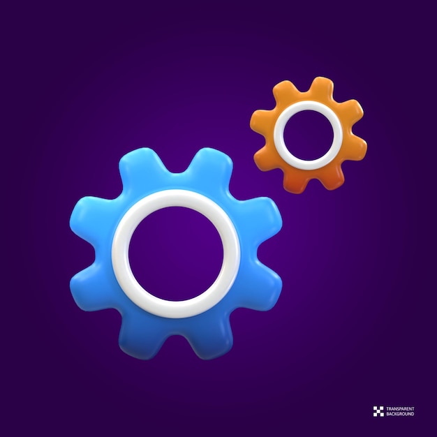 PSD 3d rendering seo icon - gear setting