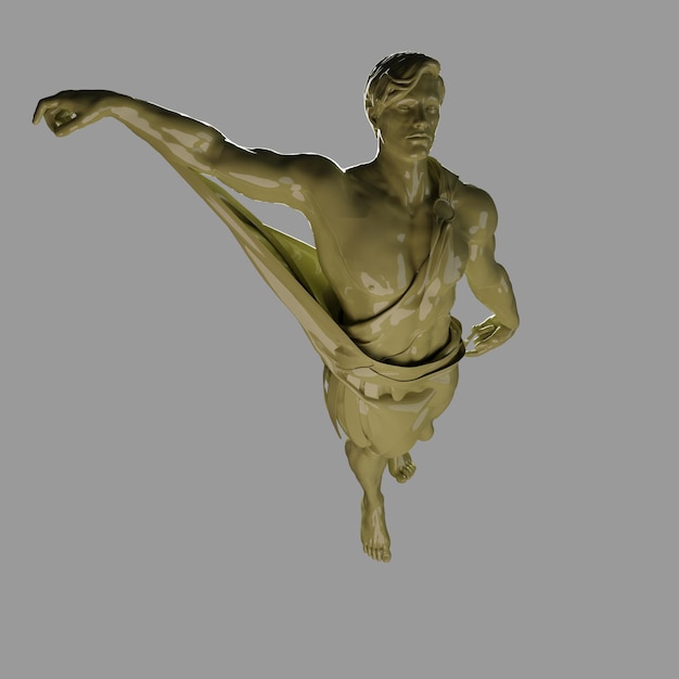 PSD 3d rendering shape retro statue