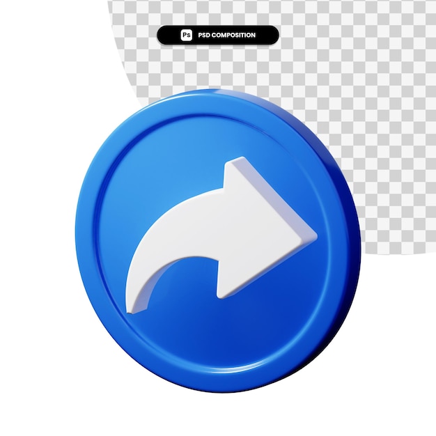 3d rendering share icon isolated