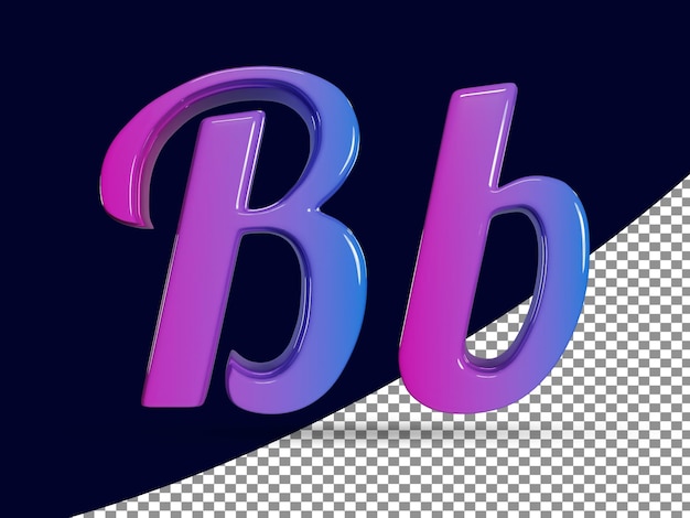 3d Rendering Of Shinny Capital Letter B And Small Letter b