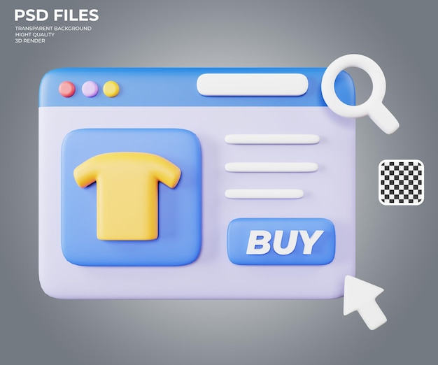 3d rendering of shopping online web store concept