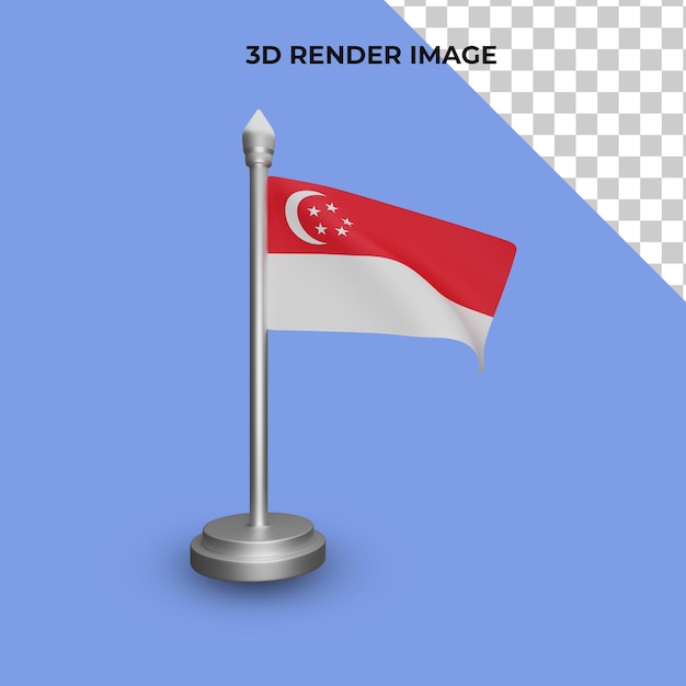 3d rendering of singapore flag concept singapore national day 