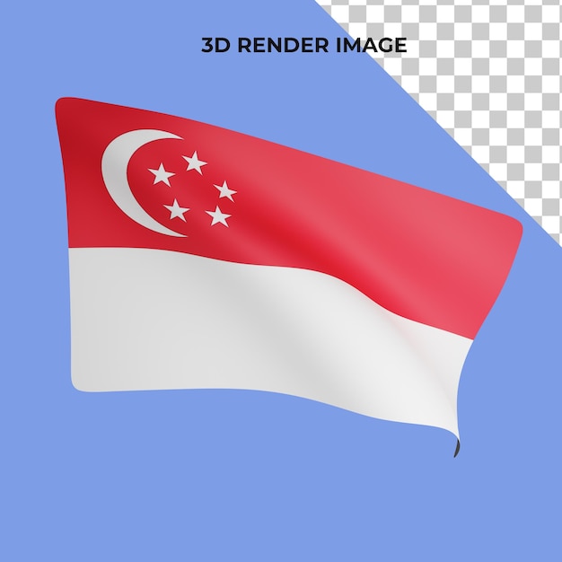 3d rendering of singapore flag concept singapore national day 