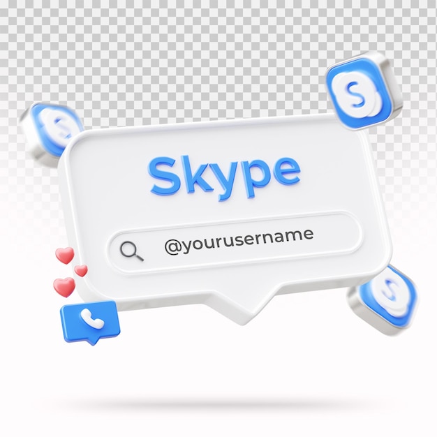 3d rendering skype with search engine bar