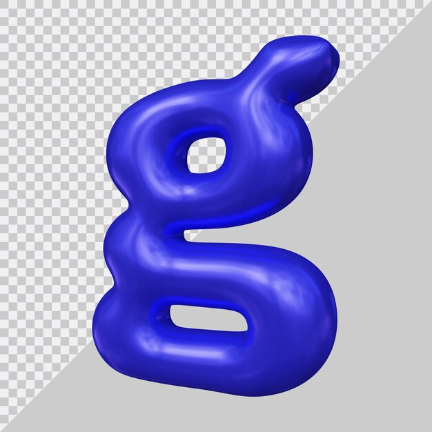 3d rendering of small letter g with modern style