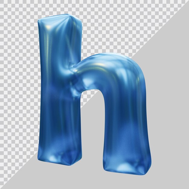 3d rendering of small letter h with modern style