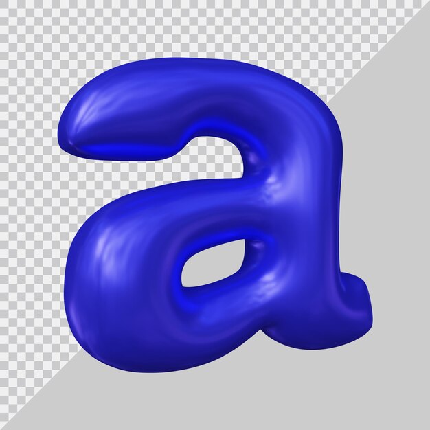 3d rendering of small letter a with modern style