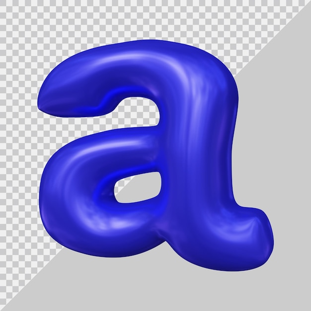 3d rendering of small letter a with modern style