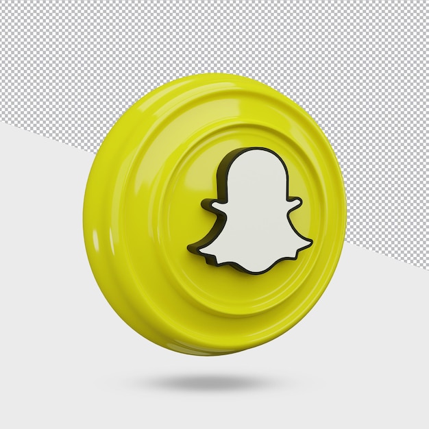 3d rendering snapchat icon design