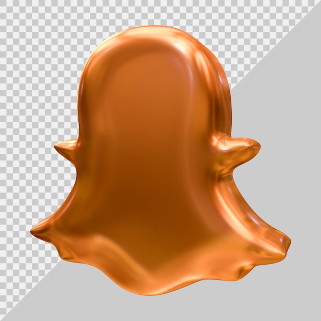 3d rendering of snapchat icon social media concept