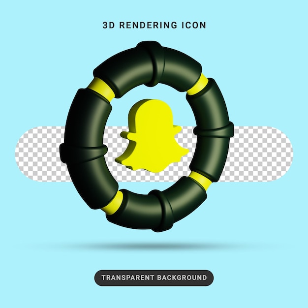 3d rendering snapchat icon social media