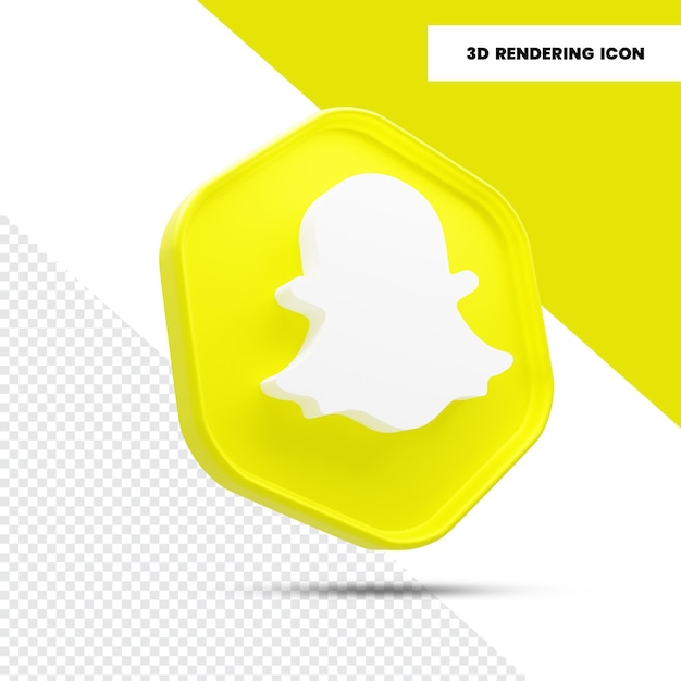 3d rendering Snapchat social media icon