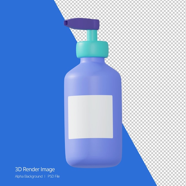 3d Rendering of Soap bottle isolated on white.