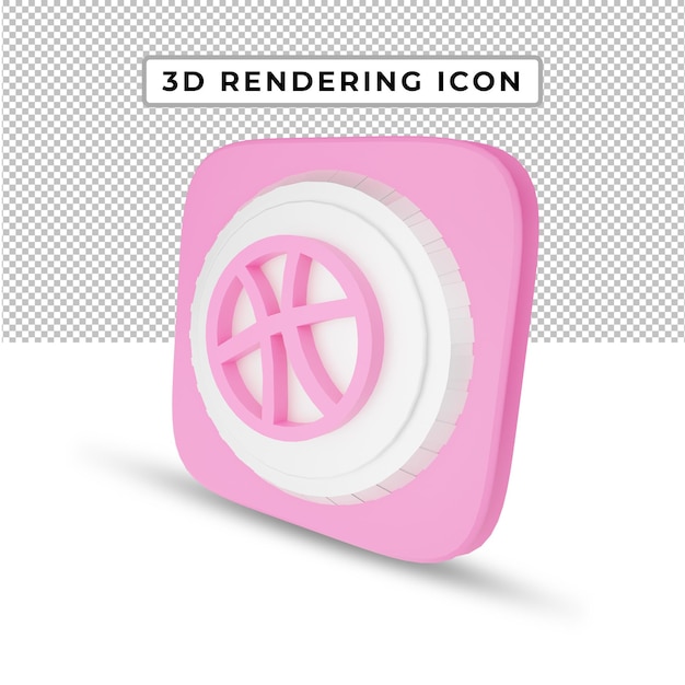 3d rendering social media dribbble icon