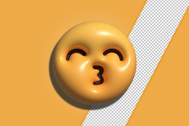 PSD 3d rendering of social media emoji