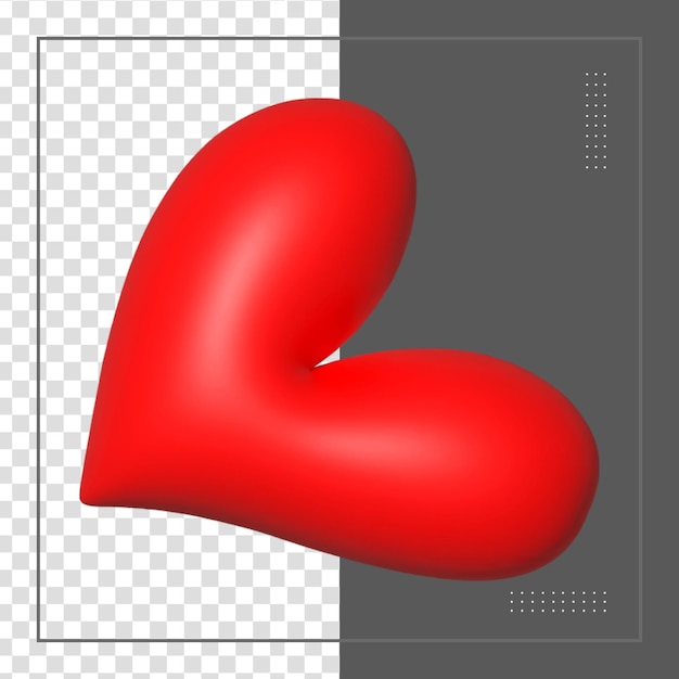 3d rendering Social Media Heart icon online social communication applications concept