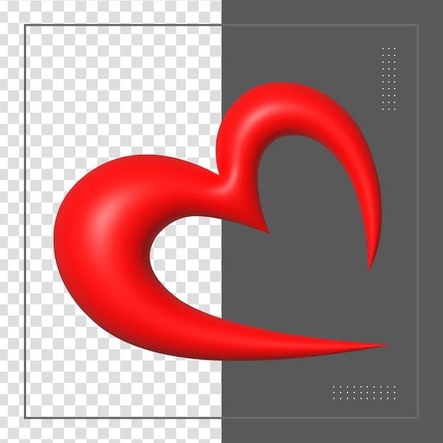 3d rendering Social Media Heart icon online social communication applications concept