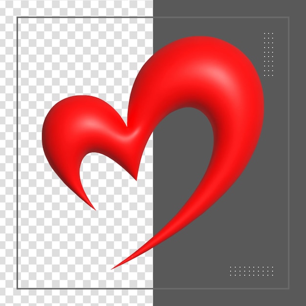 3d rendering Social Media Heart icon online social communication applications concept