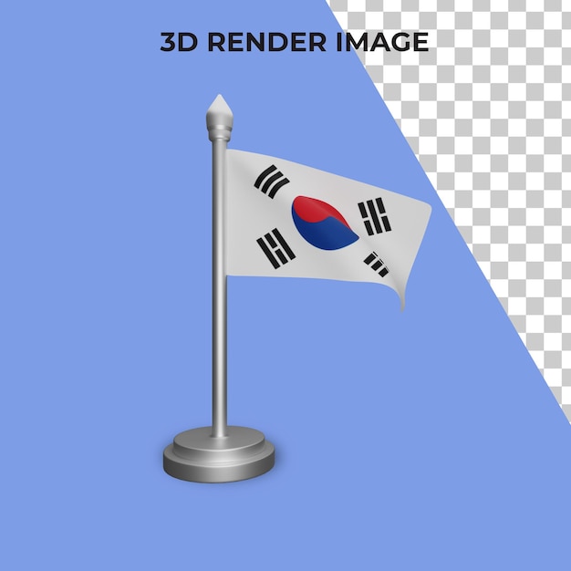 3d rendering of south korea flag concept south korea national day  