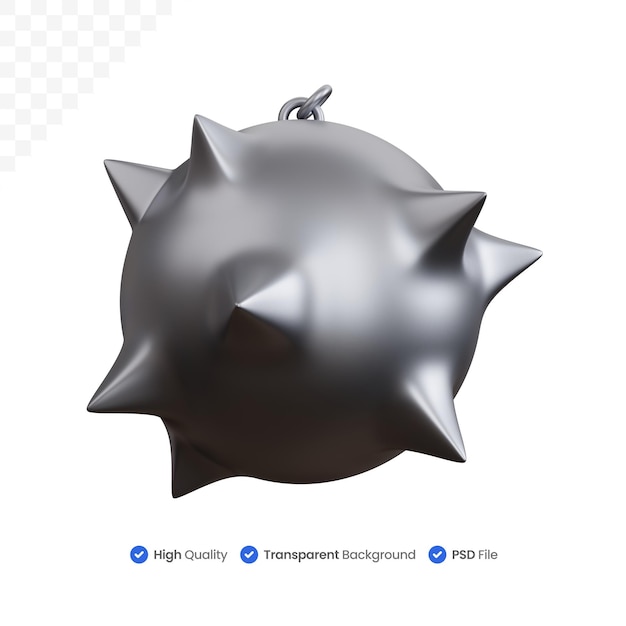 3d rendering spiked iron ball isolated