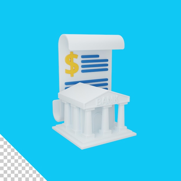 3d rendering statement concept with bank and colorful report or statement