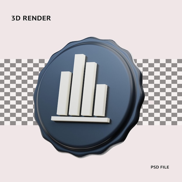 3d rendering statistic graphicon illustration object with transparent background