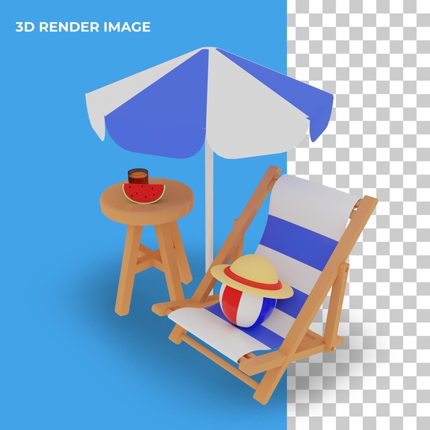 3d rendering summer concept