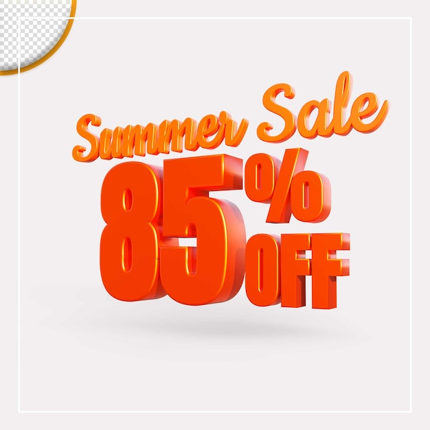 3d rendering summer sale discount offer text