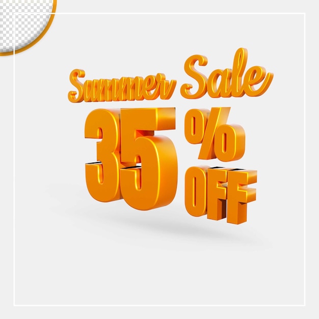 3d rendering summer sale discount offer text