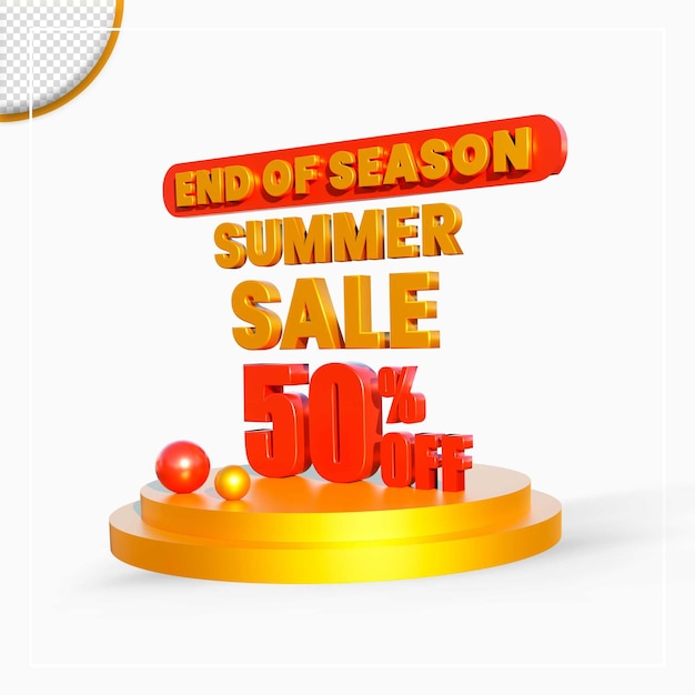 3d rendering summer sale discount offer