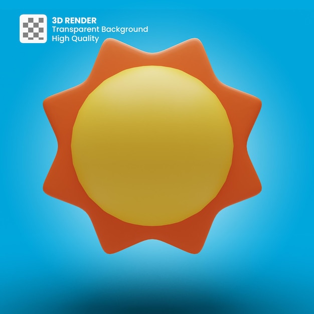 3d rendering sun icon Premium Psd