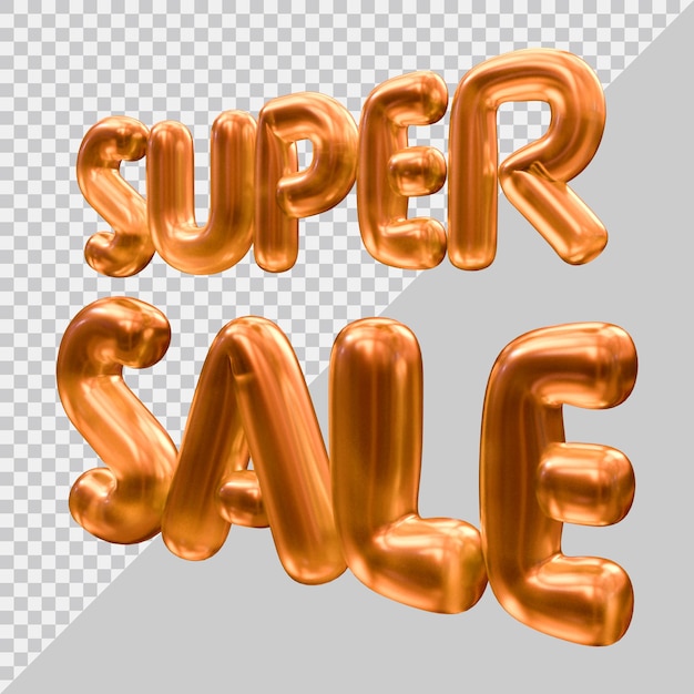 3d rendering of super sale text with modern style