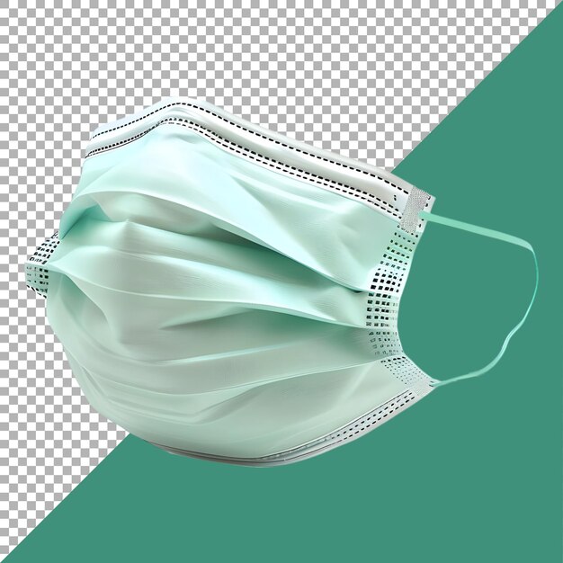 3D Rendering of a Surgical Face Mask on Transparent Background Ai Generated