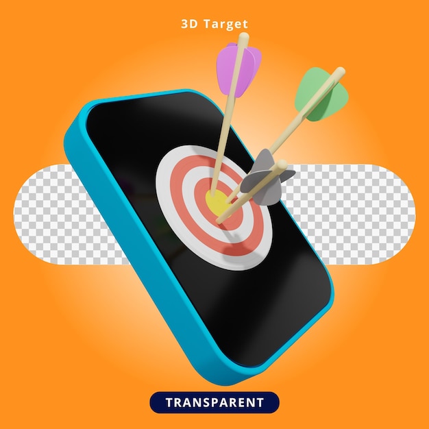 3d Rendering target goals Illustration