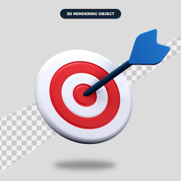 3d rendering target with arrow icon