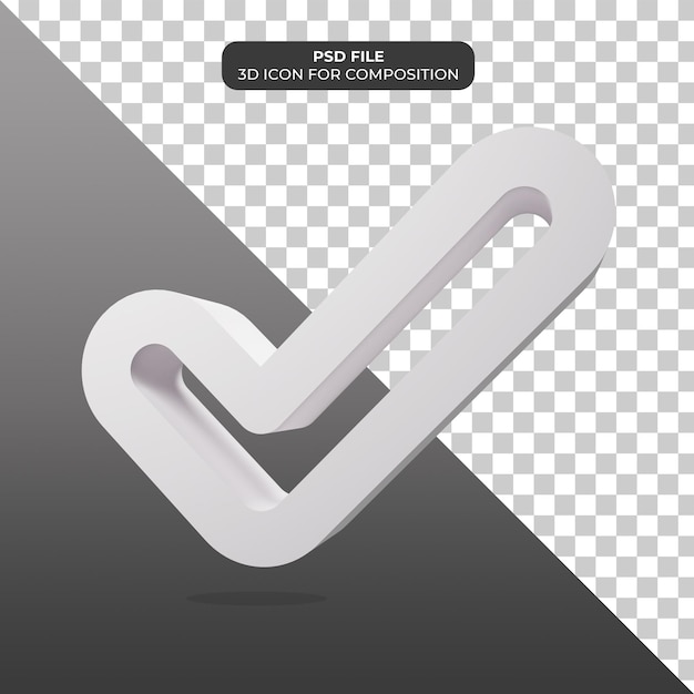 3d rendering tick icon rendering