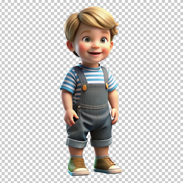 PSD 3d rendering of a toddler boy standing and smiling