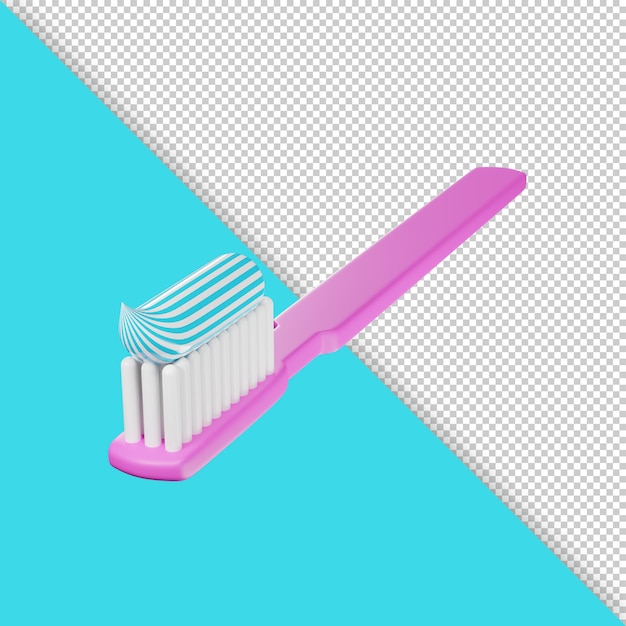 3d rendering of a toothbrush with stripped paste