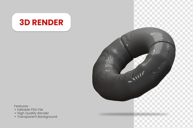 3d rendering torus icon isolated