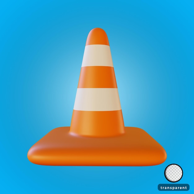 3d rendering traffic cone construction