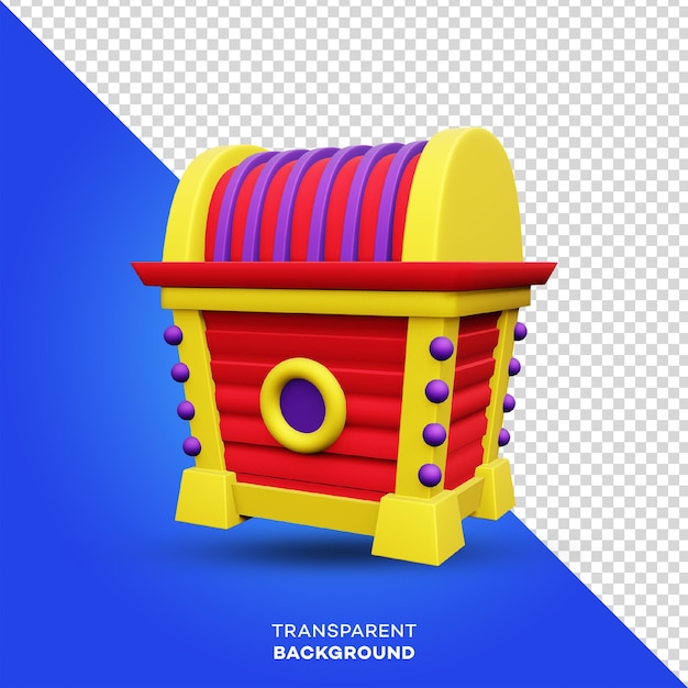 3d rendering of a treasure box