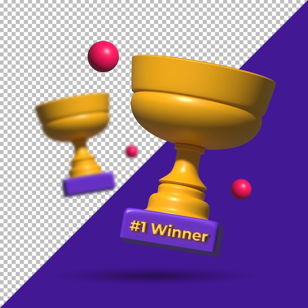 3d rendering trophy icon