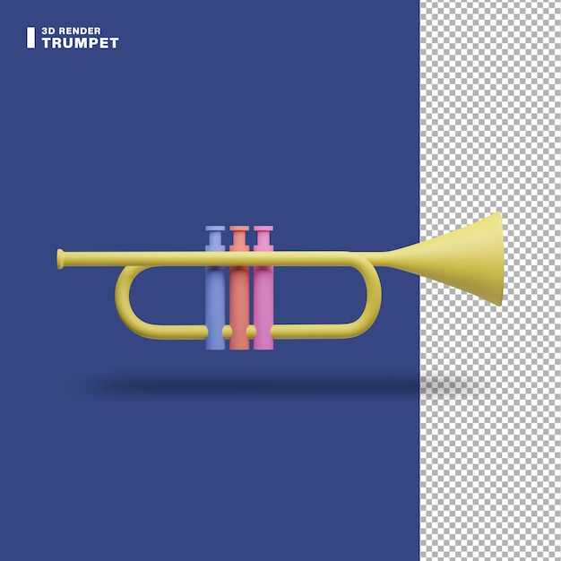 3d rendering trumpet icon