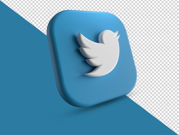 3d rendering twitter logo icon