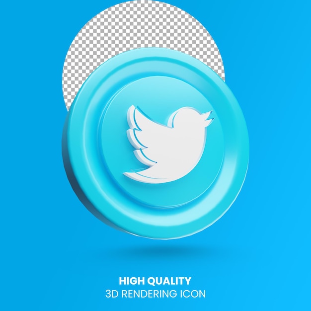 3d rendering Twitter social media logo icon 