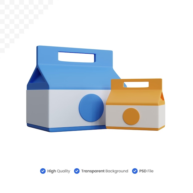 3d rendering two food boxes isolated