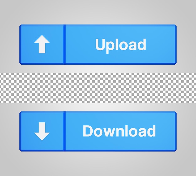 3d rendering upload and download button