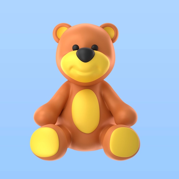 3d rendering of valentine's day teddy bear icon