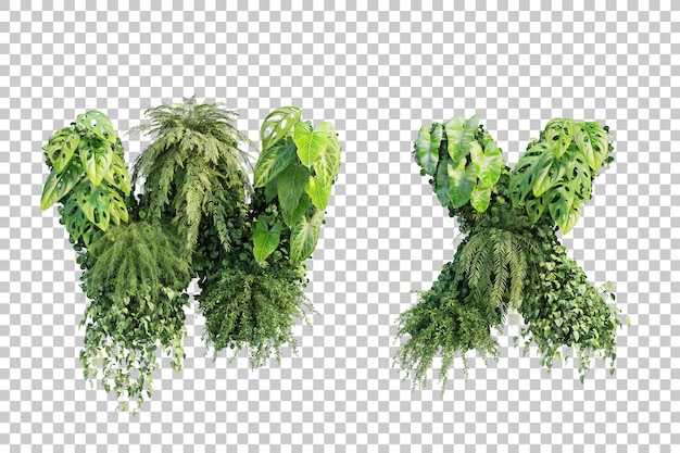 3d rendering of vertical garden alphabet w and alphabet x