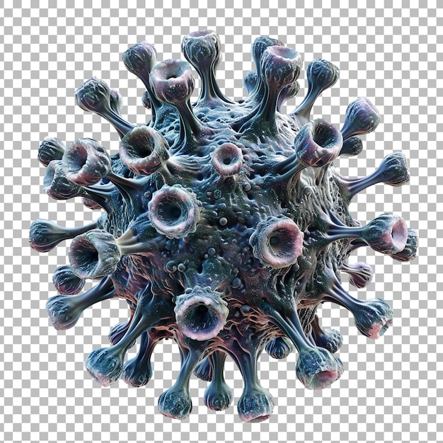 3d rendering of a virus png isolated on transparent background